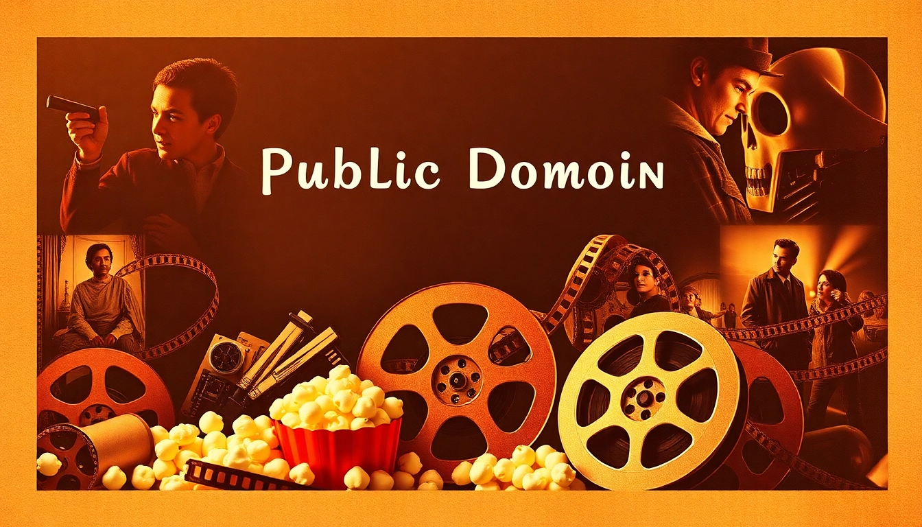 Showcase classic scenes from Public Domain Movies with a nostalgic vintage style.