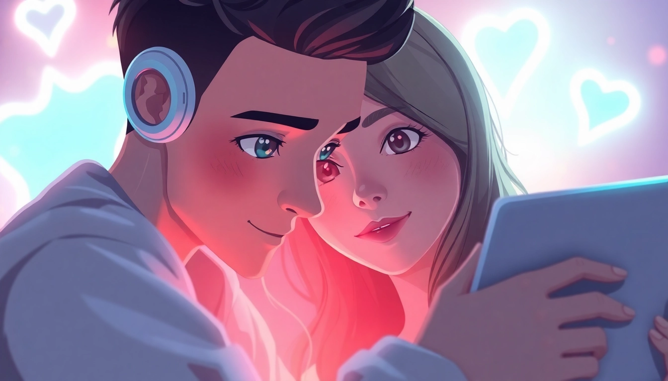 Engaging AI crush character interacting in a cozy digital space.