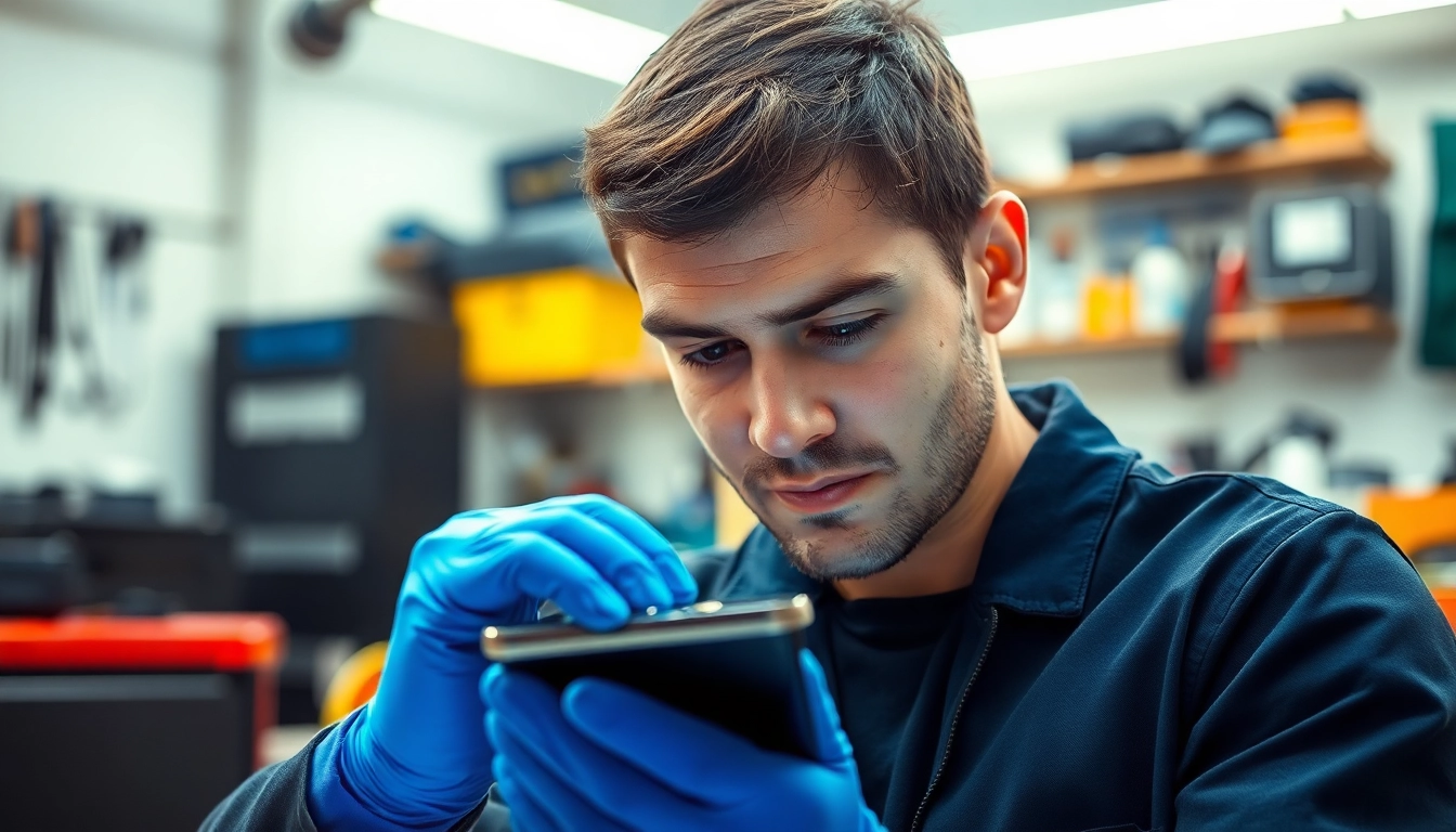 Riparazione cellulari a Torino: Tecnico esperto mentre ripara uno smartphone danneggiato.
