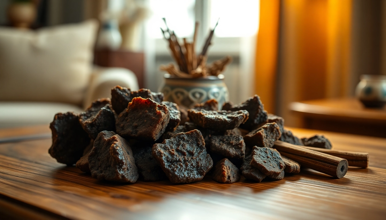 Admiring louban dakar resin pieces on a wooden table enhancing natural aesthetics.