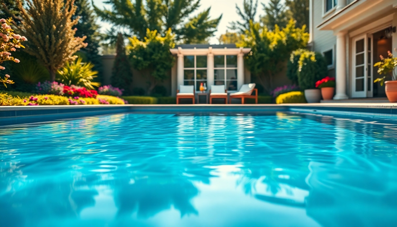 Experience elegant custom swimming pools with stunning designs in a luxurious backyard setting.