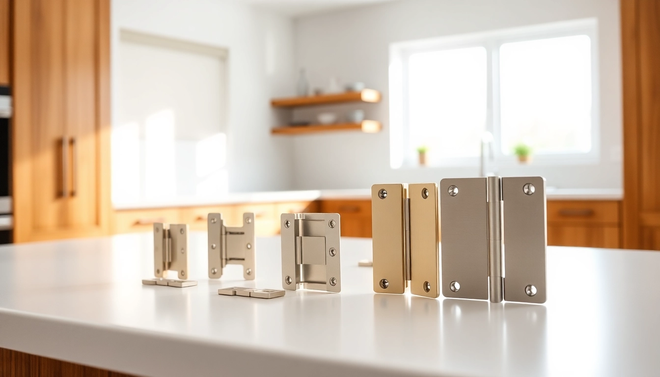 Showcase of various Cabinet Hinge Manufacturers, featuring diverse hinge designs and finishes.