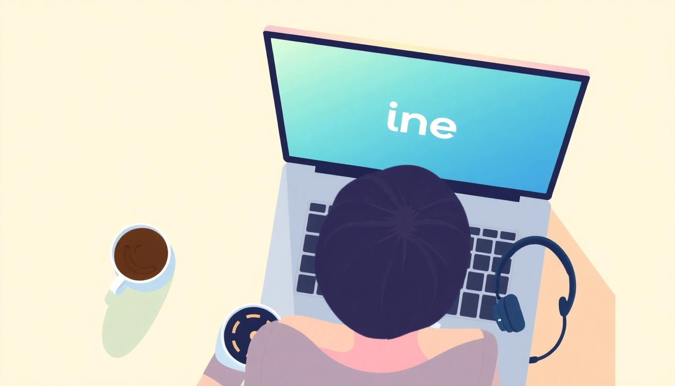 Downloading line電腦版官方下載 on a laptop with a coffee cup, showcasing user-friendly interface.