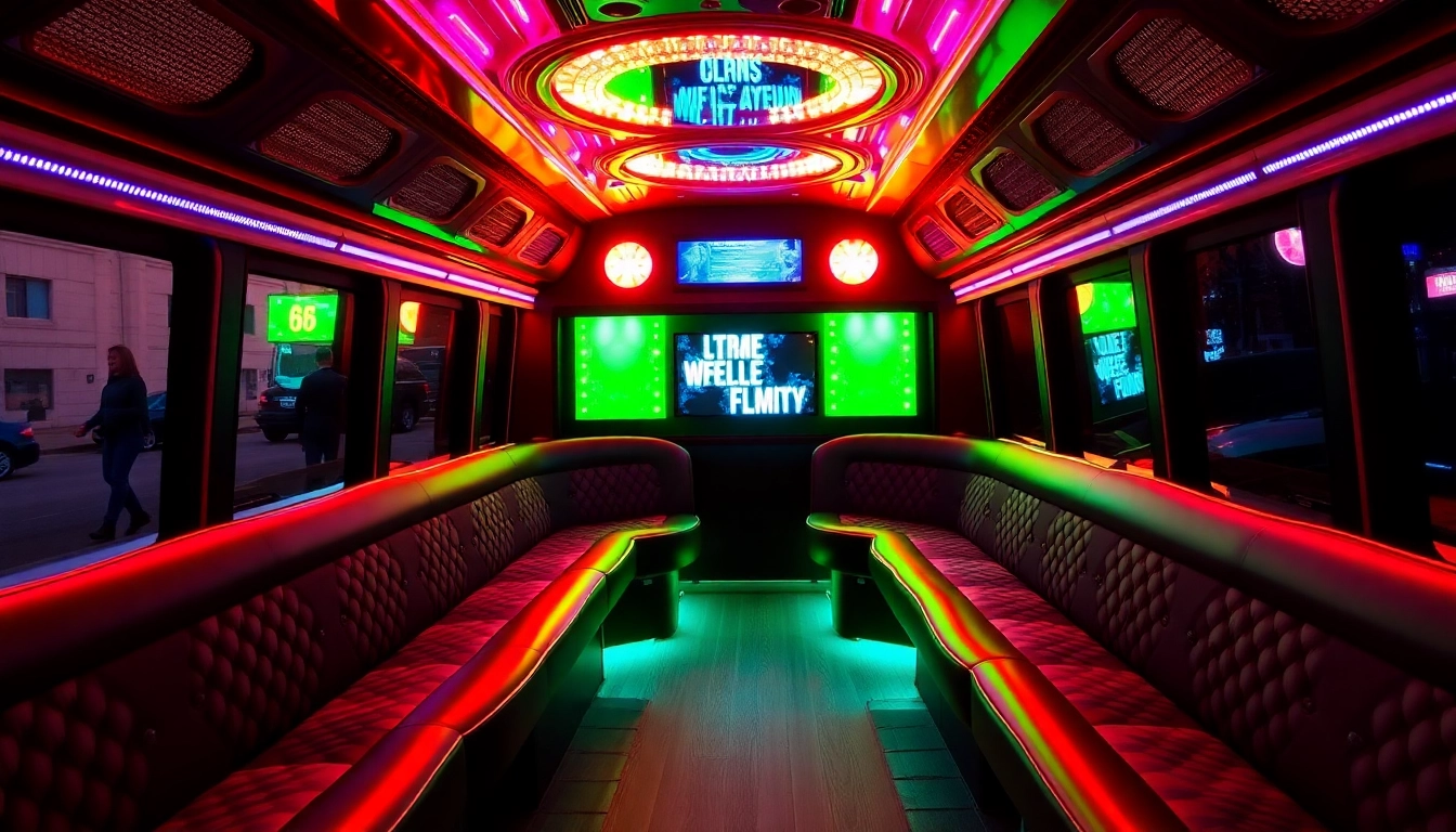 Celebrate your event on an atlanta party bus featuring luxurious seating and vibrant lighting.
